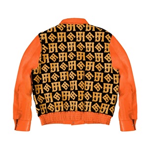 Chaqueta de Lana y Cuero con Monograma Jh - Product Image 3