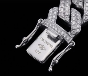 Bracelet chaîne Shravi Impex JW12 Moissanite Noir Marquise en Argent Sterling 925, Jonc à Maillons Glacés, Bijoux Hip Hop Unisexe Personnalisable - Product Image 5