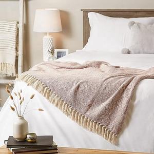 Chevron Patterned Handloomed Cotton 50x60 Throw <b>Blanket</b> Weighted <b>Blankets</b> with Tassels for <b>Bed</b> for Baby Home Use Collection - Product Image 2