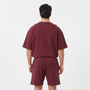 Wholesale Casual Polo Shirts Sets Cotton Polyester <b>Pullover</b> <b>Mens</b> Custom LOGO Tracksuit <b>Men's</b> T Shirt and Short Set With Zipper - Product Image 3