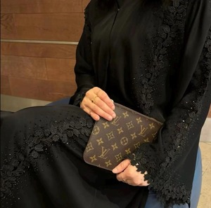 Rich Coffee Brown Women Abaya Premium Layered Look Modest <b>Islamic</b> Gown Chocolate Brown Luxury Fabric Dubai Style - Product Image 3