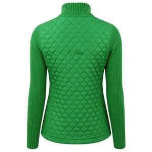 Green AKA Quilted <b>Sweater</b> Jacket Women Zip Up Knit Outerwear Casual Fashion <b>Cardigan</b> Warm Layered Top Stylish Apparel - Product Image 3