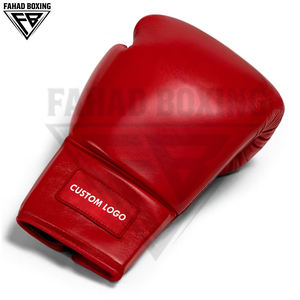 Guantes de Boxeo Personalizados de Piel Vacuna Genuina, Ligeros, con Cordones, Diseño OEM, Color Rojo, Logotipo Personalizado, para Entrenamiento de Combate - Product Image 4