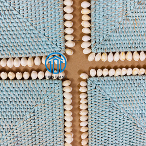 Eco Friendly Rattan Placemat With Shell Stylish Dining Table <b>Mat</b> For Kitchen Decor Handmade Woven Placemat For Home - Product Image 3