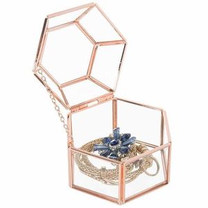 Luxury Metal And Glass Jewelry <b>Box</b> Designed For Storing Rings Bracelets <b>Earrings</b> Necklaces And Small Accessories - Product Image 2