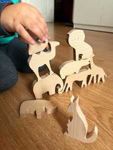Ensemble de 8 figurines d'animaux en bois, découpées à la main, décorations autoportantes pour la maison - Product Image 1