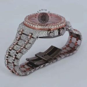 APPEDG JEWELRY Diamond <b>Watch</b> 28mm Silver/Moissanite <b>Case</b> Sapphire Crystal ETA Quartz Movement Chronograph Luxe Style Deployment - Product Image 6