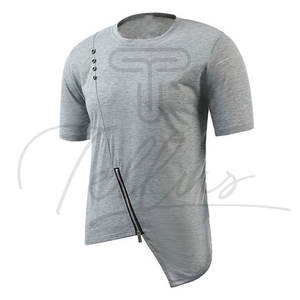 T-shirts pour hommes, mode décontractée d'été, 100% coton, design unique, manches courtes, motif uni - Product Image 6