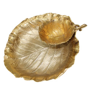 Bandeja de Frutas Redonda con Acabado Brillante en Oro y Plata, Decoración de Mesa, Plato para Frutas, Vajilla - Product Image 2