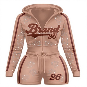 2026 Men's Summer Printed Quick Dry Polyester/Cotton Hoodie and Shorts <b>Set</b> Custom Sweatpants OEM Manufacturer - Product Image 3