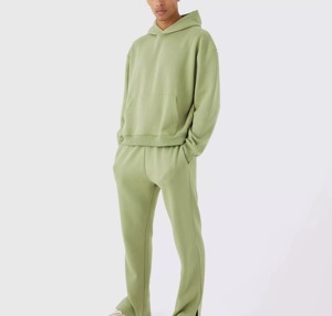 ชุดเซ็ตเสื้อฮู้ดซิปและกางเกงวอร์มขาบานทรงใหม่ปี 2026 โลโก้คุณภาพสูง ผลิตจากผ้าฝ้าย สำหรับผู้ชายและผู้หญิง - Product Image 3