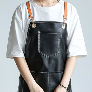 Classic Leather <b>Bib</b> <b>Apron</b> With Multiple Pockets For Cooking 75cm X 60cm - Product Image 5