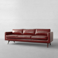 Berry Red Chesterfield Leder Wohnzimmer Mehrsitzer Sofa Holzsofa & Erschwing liche Bar Sofa Wohnzimmer Tages bett Wohn möbel
