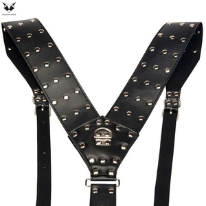 Genuine <b>Leather</b> Studded Body <b>Harness</b> Punk & Gothic Style Customized With Adjustable Waist Belt Full Body Chest Strap For Men - Product Image 4