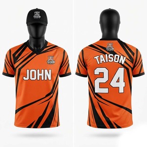 Camiseta de Hockey sobre Césped para Hombre, Premium, 240 g/m², Poliéster, Naranja y Negro, Impresión por Transferencia de Calor, Logotipo, Nombre y Número Personalizados, Secado Rápido, para Equipo - Product Image 1