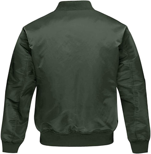 Men's Red Bomber Jacket Stand Collar Zipper Closure Casual Autumn Wear Polyester Shell Regular Fit Solid Color New Design Style - Product Image 6
