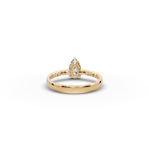 Bague solitaire en diamant de laboratoire taille poire 0,75 carats, clarté VS, style romantique et affirmé pour fiançailles, style hip-hop cluster - Product Image 5