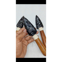 Daga con Punta de Flecha de Cuarzo Hecha a Mano con Mango de Madera, Arte Feng Shui, Figura Decorativa Coleccionable, Regalo Empresarial