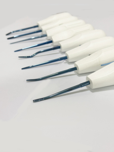 Samroz - Juego de 8 Elevadores Dentales de Raíz con Recubrimiento de Titanio, Instrumentos de Acero Inoxidable con Puntas Azules de Plástico - Product Image 4