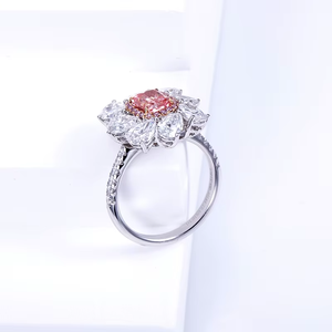 Flower <b>Cocktail</b> <b>Ring</b> 18K Solid <b>Gold</b> Pear Cut Diamond Prong Setting Luxury Women's Engagement Fine Jewelry - Product Image 2