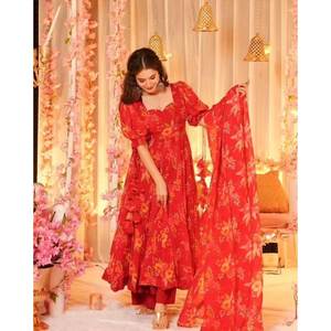 Conjunto de Traje Elegante para Mujer, Vestido con Falda y Dupatta para Fiestas - Product Image 2