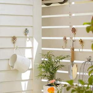 Crochets muraux floraux décoratifs en forme de fleurs pour suspendre manteaux, sacs, clés, serviettes, organisation élégante de la maison et décoration murale - Product Image 2