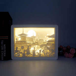 Luces de ambiente 3D al por mayor, cajas de joyería con luz tallada, fabricantes de regalos festivos, decoración del hogar con luz y sombra de papel - Product Image 2