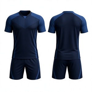 Custom Sublimated <b>Soccer</b> Uniform Set White and Navy Professional Team Football Kit Lightweight Breathable Training Jersey Shorts - Product Image 4