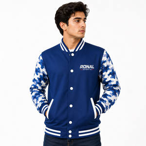 เสื้อแจ็คเก็ตวาร์ซิตี้ผู้ชาย RONAL SPORTS สีน้ำเงินลายพราง แขนเสื้อติดกระดุม สไตล์สปอร์ต เหมาะสำหรับใส่ในฤดูใบไม้ร่วง มีไซส์พลัสสำหรับผู้ชาย - Product Image 3