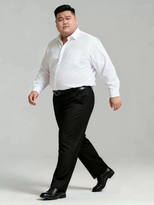 Camisas Sociales de Manga Larga para Hombre, Tallas Grandes 10XL 11XL, Camisa Formal de Trabajo, Sarga Lisa, Oficina, Fiesta, Bolsillo Único, Tallas Grandes 45-155KG - Product Image 3