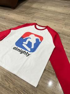 Servicios OEM del fabricante Relicstar, camisetas para hombre con logotipo bordado, impresión DTG, 100% algodón, manga larga raglán. - Product Image 2
