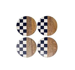 Juego de Posavasos de Madera de Primera Calidad con Diseño de Ajedrez, Inlay de Resina, Alfombrillas y Placemats para Mesa, Vajilla al Mejor Precio - Product Image 1