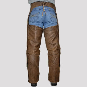 Horse <b>Riding</b> Suede Leather <b>Chaps</b> High Quality Durable Material Washed Men's Leather <b>Chaps</b> Wholesale Best Price With Custom Logo - Product Image 2
