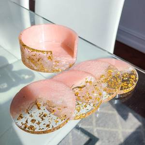 Modern Resin <b>Coaster</b> <b>Set</b> 5mm Thick Vintage Style for Minimalist Interior Design and Table Protection - Product Image 6