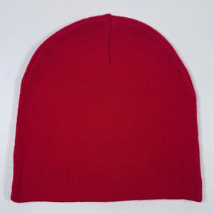 Nouveauté : Bonnets d'hiver classiques unisexes, colorés, chauds, tricotés, sans revers, avec logo jacquard personnalisé, bonnets rouges - Product Image 6