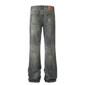 TITAN TREAD WEAR Jeans de mezclilla para hombre de cintura alta, pierna ancha, ecológicos, con patrón liso, lavado a la piedra, casuales, con cierre de botón y efecto desgastado - Product Image 3