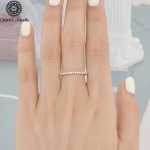 Bague de Fiançailles et d'Éternité Classique pour Femme Charm_Jewells en Argent Plaqué Or Rose 18K avec Moissanite Taille Coussin et Sertissage à Griffes IGI - Product Image 1