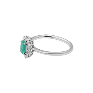 Anillos de Boda de Oro Blanco Sólido de 14k Hechos a Mano con Certificación GIA, Piedras Preciosas de Diamantes y Esmeraldas Naturales de Alta Calidad, Joyería Fina al por Mayor - Product Image 4