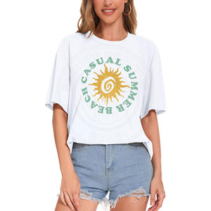 เสื้อยืดโอเวอร์ไซส์ผู้หญิง ผ้าฝ้ายทรงหลวม สวมใส่สบาย แขนสั้น สำหรับผู้หญิง สไตล์สตรีทแวร์และเสื้อผ้าใส่ประจำวัน - Product Image 3