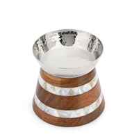 Ensemble brûleur de bakhoor pyramidal en bois fait main avec couvercle sculpté incrusté de Bouddha, encensoir à oud et boîte porte-charbon