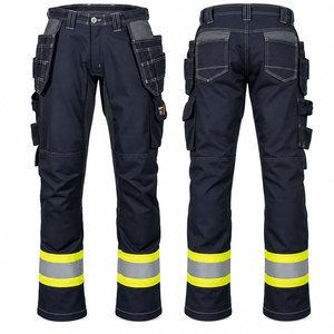 Pantalon de travail d'été pour homme, léger, respirant, écologique, conforme à la norme ANSI Classe 3, imperméable, avec LED réfléchissantes et design taille mi-haute - Product Image 1