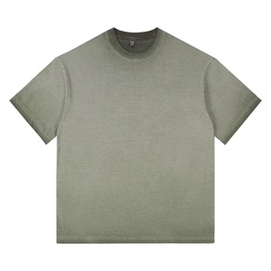 T-shirt pour homme vert olive vintage, coupe ample, manches régulières, tissu jersey en mélange polyester/coton, design imprimé personnalisé - Product Image 4