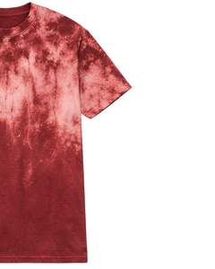 Camiseta Maroon Ice Dye para Hombre, Cuello Redondo, Manga Corta, Algodón, Estilo Casual Urbano, Lavado Vintage, Personalizada, OEM, Proveedor Mayorista de Camisetas - Product Image 2