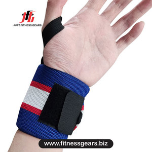 Support de poignet bleu, rouge, blanc, réglable avec fermeture auto-agrippante, protège-paume pour musculation, unisexe - Product Image 2