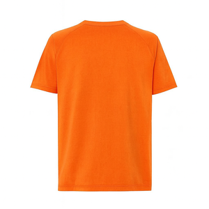 T-shirt à col rond orange à manches courtes, en polyester respirant, unisexe, coupe classique, toutes saisons, couleur unie, vêtements de sport - Product Image 2