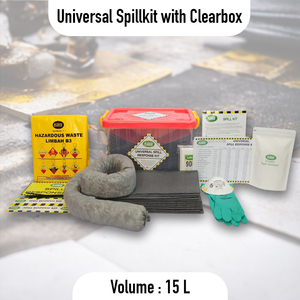 Portable 15L Eco-Friendly Spill Kit with Clear Box for Oil Fuel & Chemical Absorption 100% Polypropylene Material - Product Image 3
