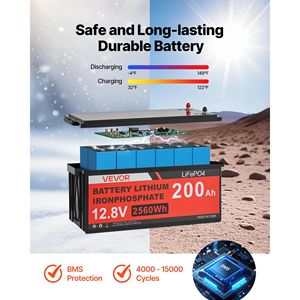 Sistema Solare Completo 400W 12V con 4 Pannelli Solari Monocristallini da 100W, Batteria LiFePO4 12.8V 200Ah e Caricatore MPPT 40A - Product Image 4