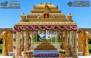 Elegante Decoración de Mandap con Temática Tirupathi para Bodas del Sur de la India, Mandap de Lujo con Temática Manavarai para Bodas Tamalesas - Product Image 5
