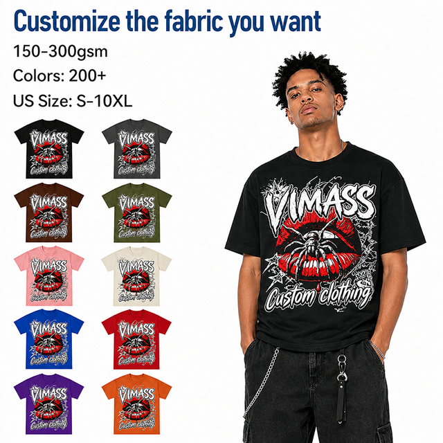 Loose Fit Heavyweight Cotton Printed T Shirt Garment for OEM ODM Wholesale Punk Streetwear Fashion Brand Bulk Orders Now