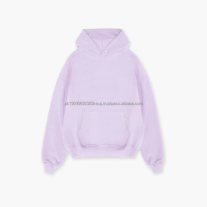 Oem personalizado Sudaderas Para Hombre Streetwear No String 100% algodón serigrafía lavanda de talla grande sudaderas con capucha y sudaderas para hombre - Product Image 5